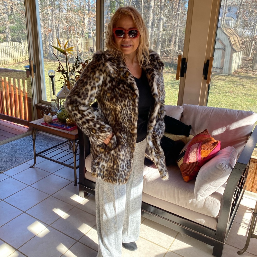 Trendy coat cheetah print